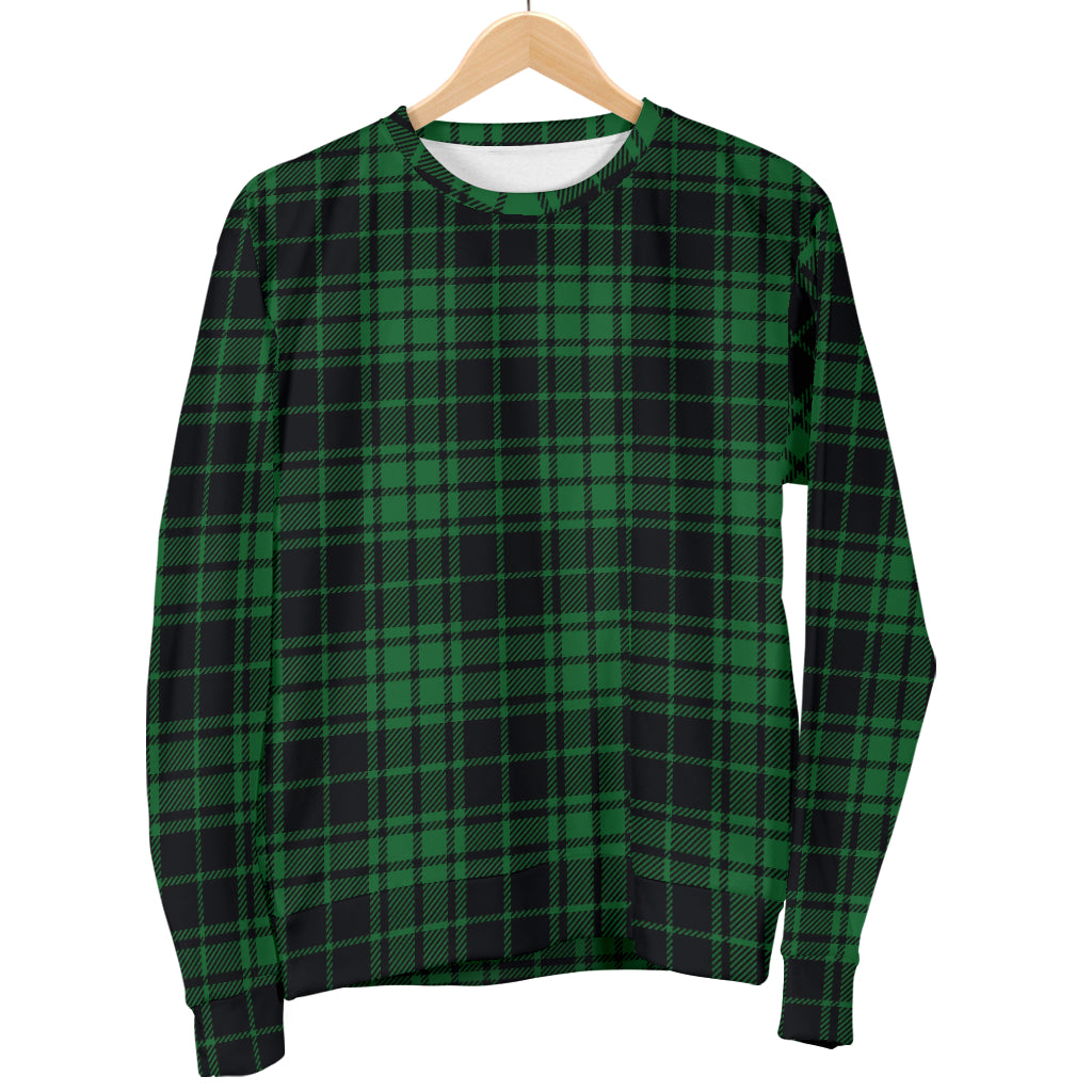 Green Tartan Plaid Pattern Women Long Sleeve Sweatshirt
