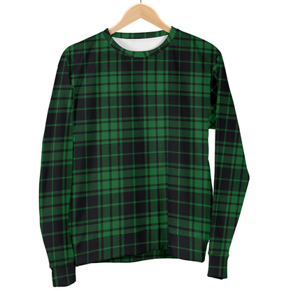 Green Tartan Plaid Pattern Women Long Sleeve Sweatshirt