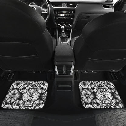 Tie Dye Black White Design Print Car Floor Mats Front Back