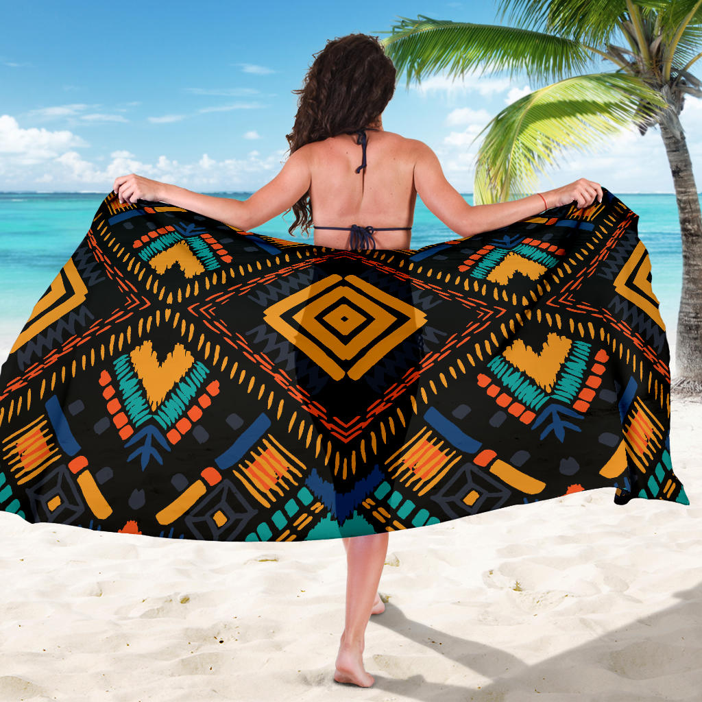 Kente Pattern Print Design 05 Sarong Pareo Wrap