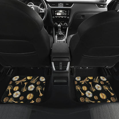 Steampunk Dragonfly Design Themed Print Car Floor Mats Front Back