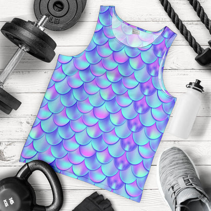 Mermaid Tail Design Print Pattern Men Tank Top
