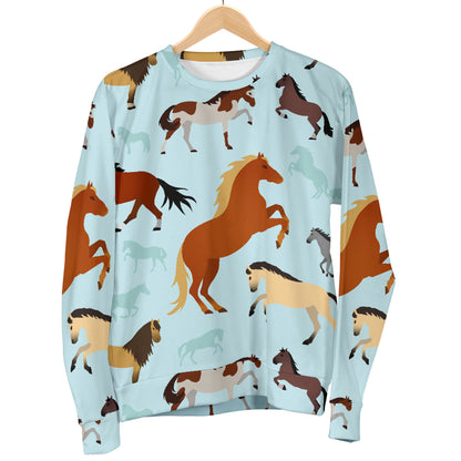 Horse Cute Themed Pattern Print Women Long Sleeve Sweatshirt