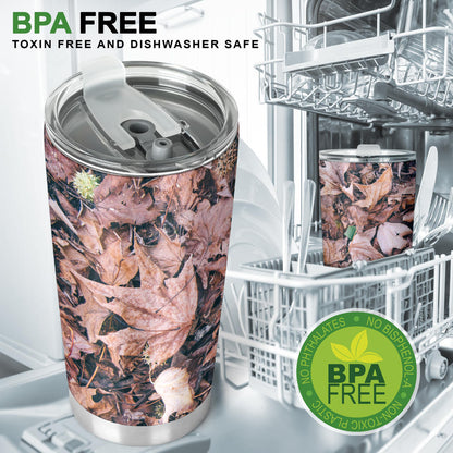 Camouflage Realistic Tree Leaf Print Tumbler