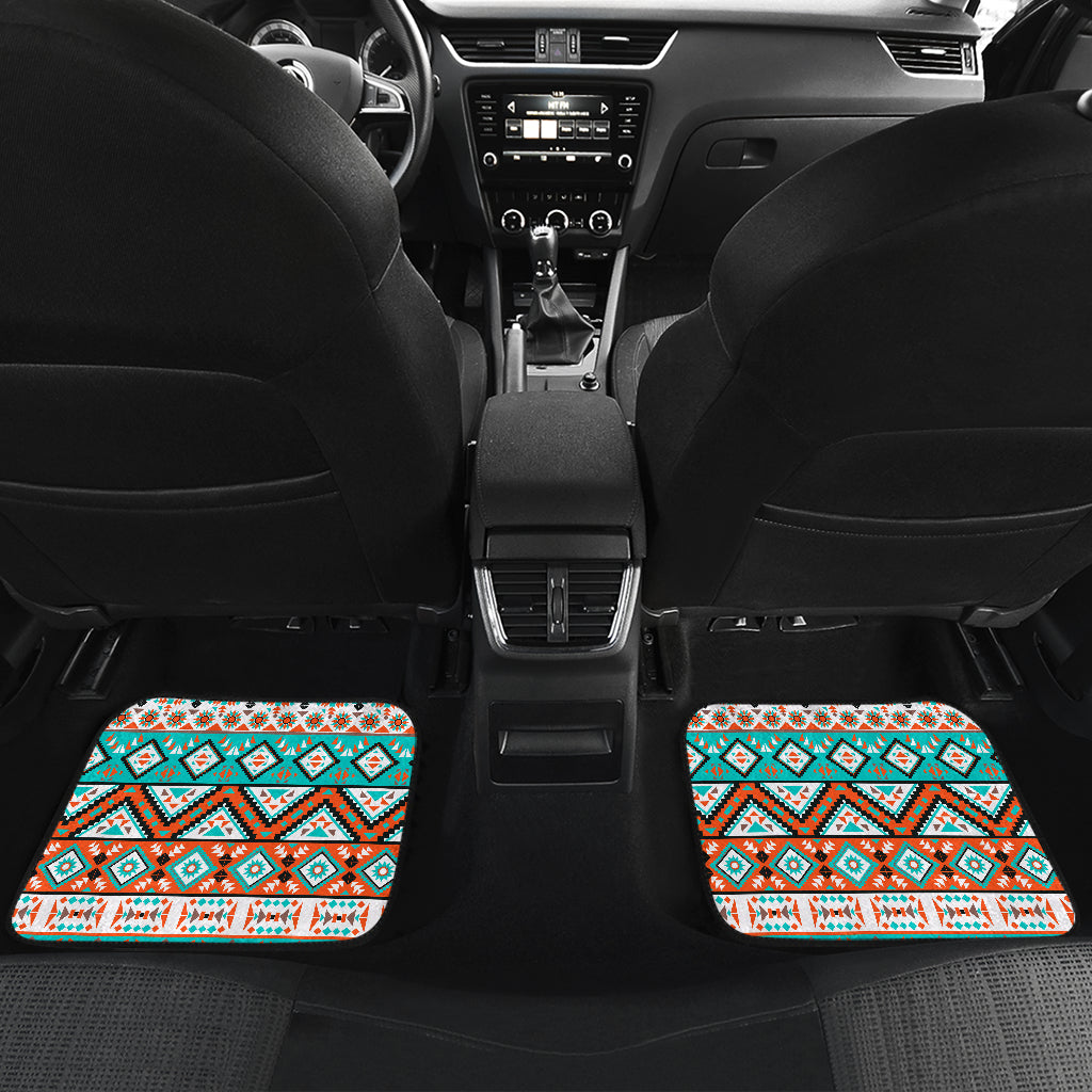 Navajo Style Print Pattern Car Floor Mats Front Back