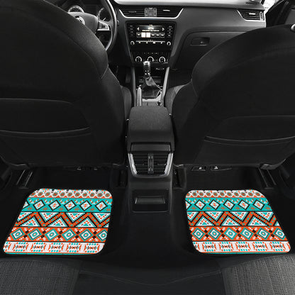 Navajo Style Print Pattern Car Floor Mats Front Back