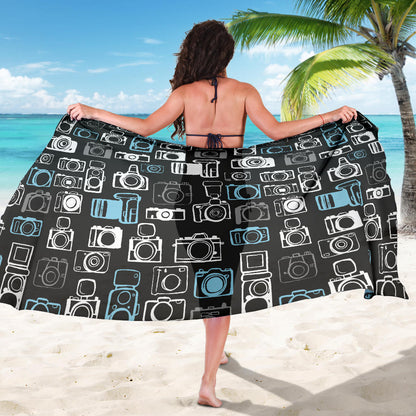 Camera Pattern Print Design 04 Sarong Pareo Wrap