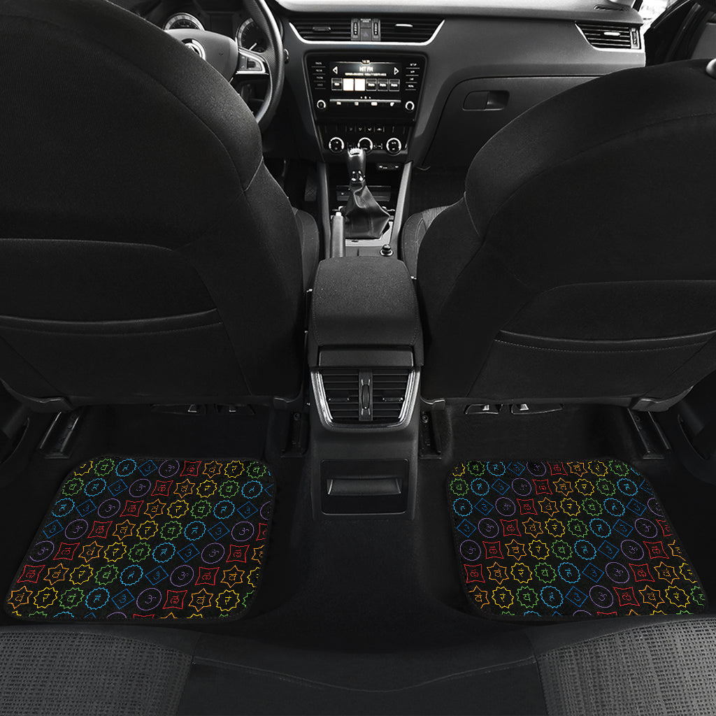 Chakra Colorful Symbol Pattern Car Floor Mats Front Back