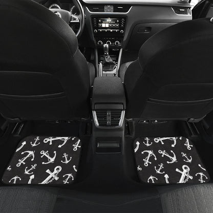 Anchor Black White Car Floor Mats Front Back