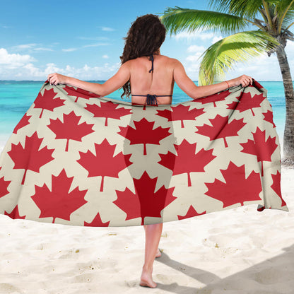 Maple Leaf Pattern Print Design 03 Sarong Pareo Wrap