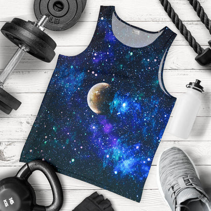 Galaxy Stardust Planet Space Print Men Tank Top