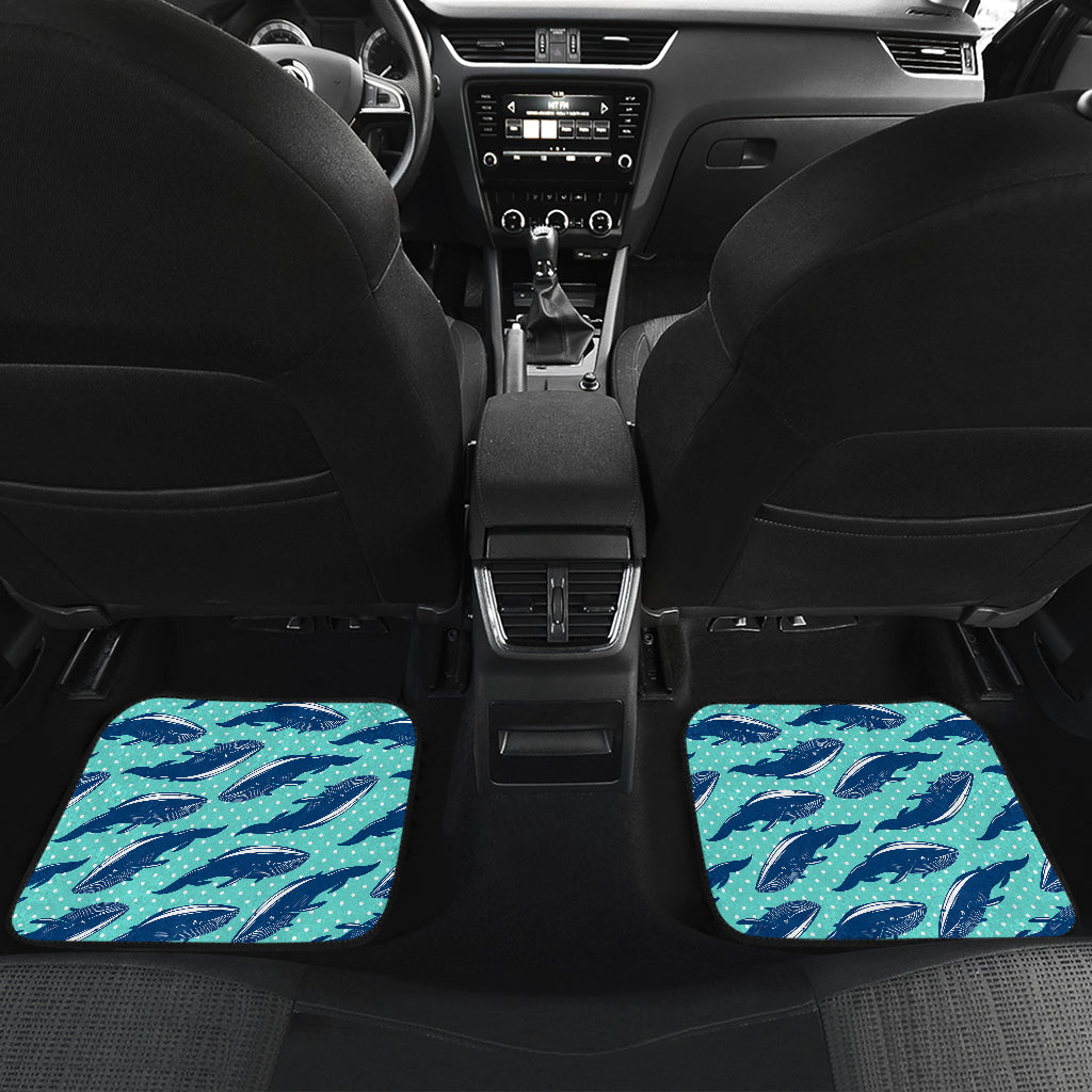 Whale Polka Dot Design Themed Print Car Floor Mats Front Back