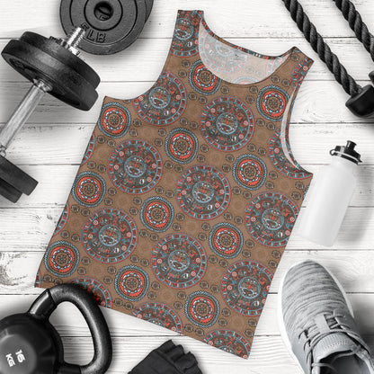 Calendar Aztec Design Print Pattern Men Tank Top