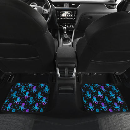 Octopus Blue Design Print Themed Car Floor Mats Front Back