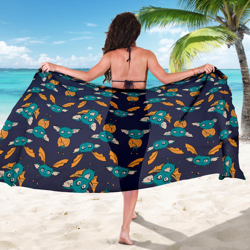 Bat Pattern Print Design 07 Sarong Pareo Wrap