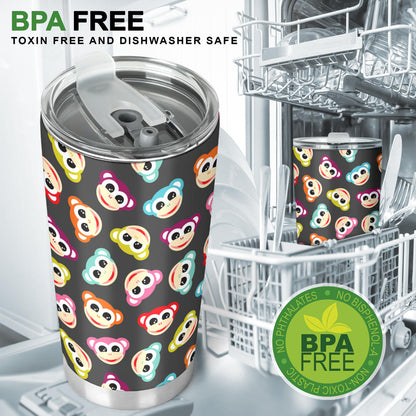 Monkey Head Design Themed Print Tumbler