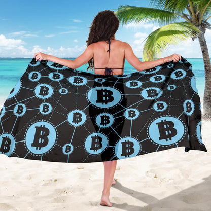 Cryptocurrency Pattern Print Design 02 Sarong Pareo Wrap