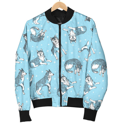 Wolf Design Print Pattern Men Bomber Jacket