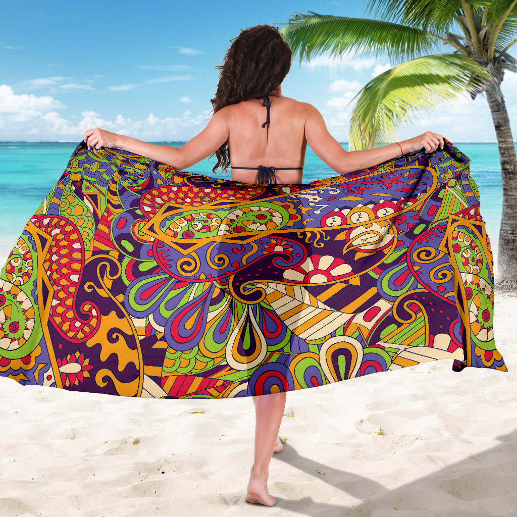 Funky Retro Pattern Print Design A04 Sarong Pareo Wrap