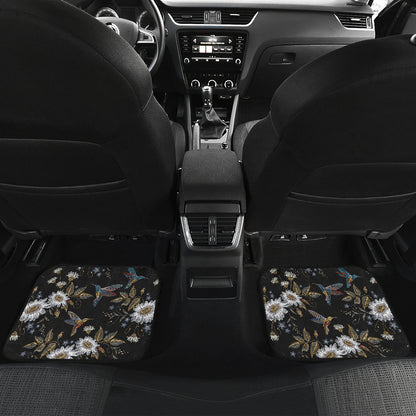 Hummingbird with Embroidery Themed Print Car Floor Mats Front Back