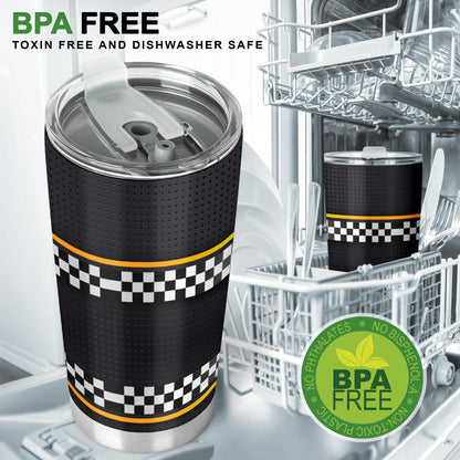 Checkered Flag Yellow Line Style Tumbler