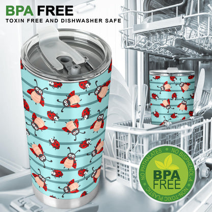 Ladybug Happy Print Pattern Tumbler