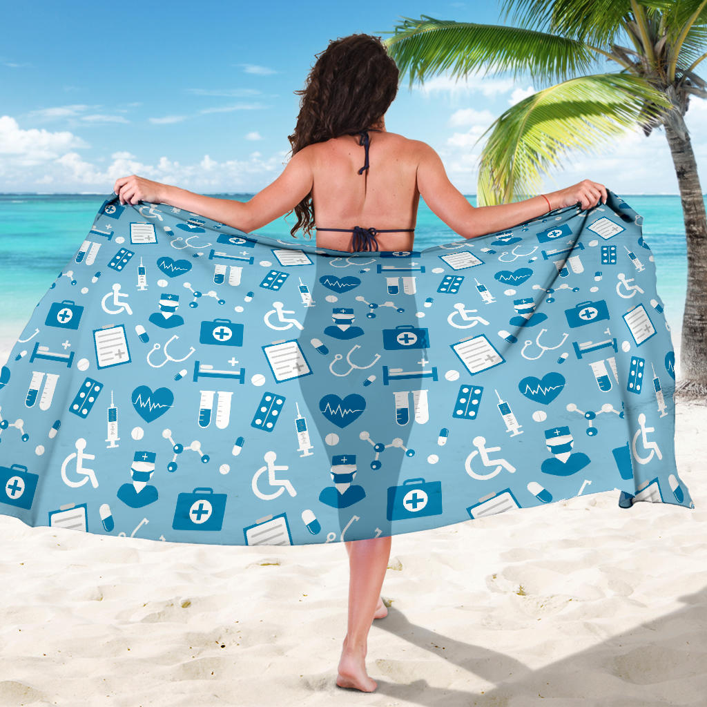 Medical Pattern Print Design 05 Sarong Pareo Wrap