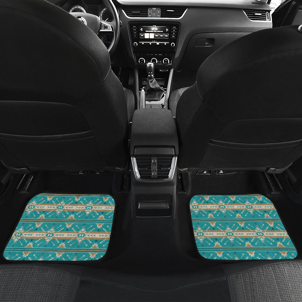 Southwest Native Design Themed Print Car Floor Mats Front Back
