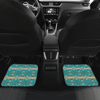 Southwest Native Design Themed Print Car Floor Mats Front Back