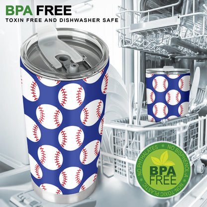 Baseball Blue Background Tumbler