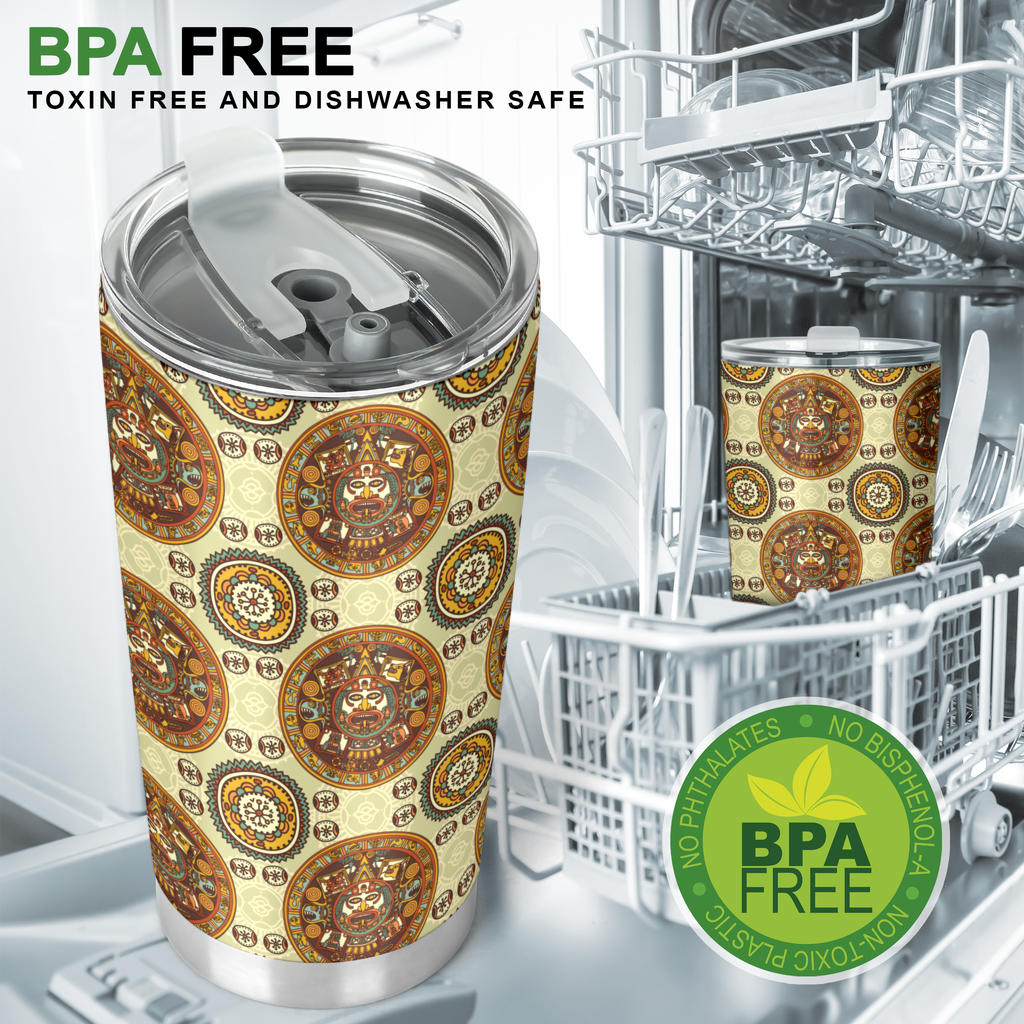 Calendar Aztec Themed Print Pattern Tumbler