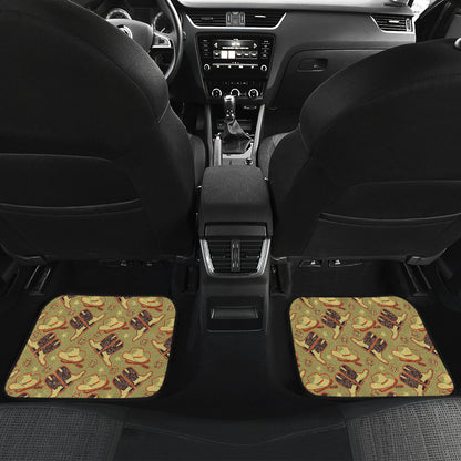 Western Cowboy Themed Car Floor Mats Front Back