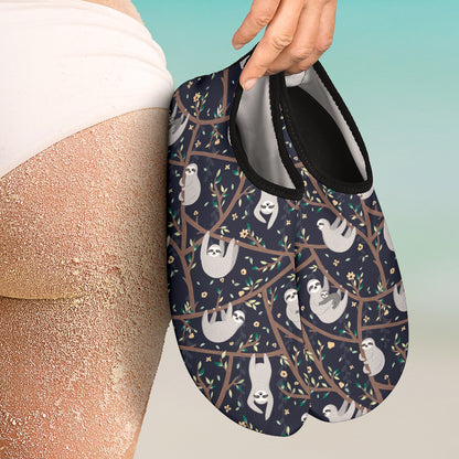 Sloth Happy Design Themed Print Aqua Water Shoes
