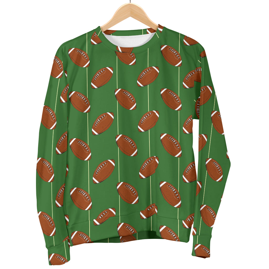 American Football on Field Themed Men Long Sleeve Sweatshirt