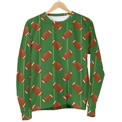 American Football on Field Themed Men Long Sleeve Sweatshirt