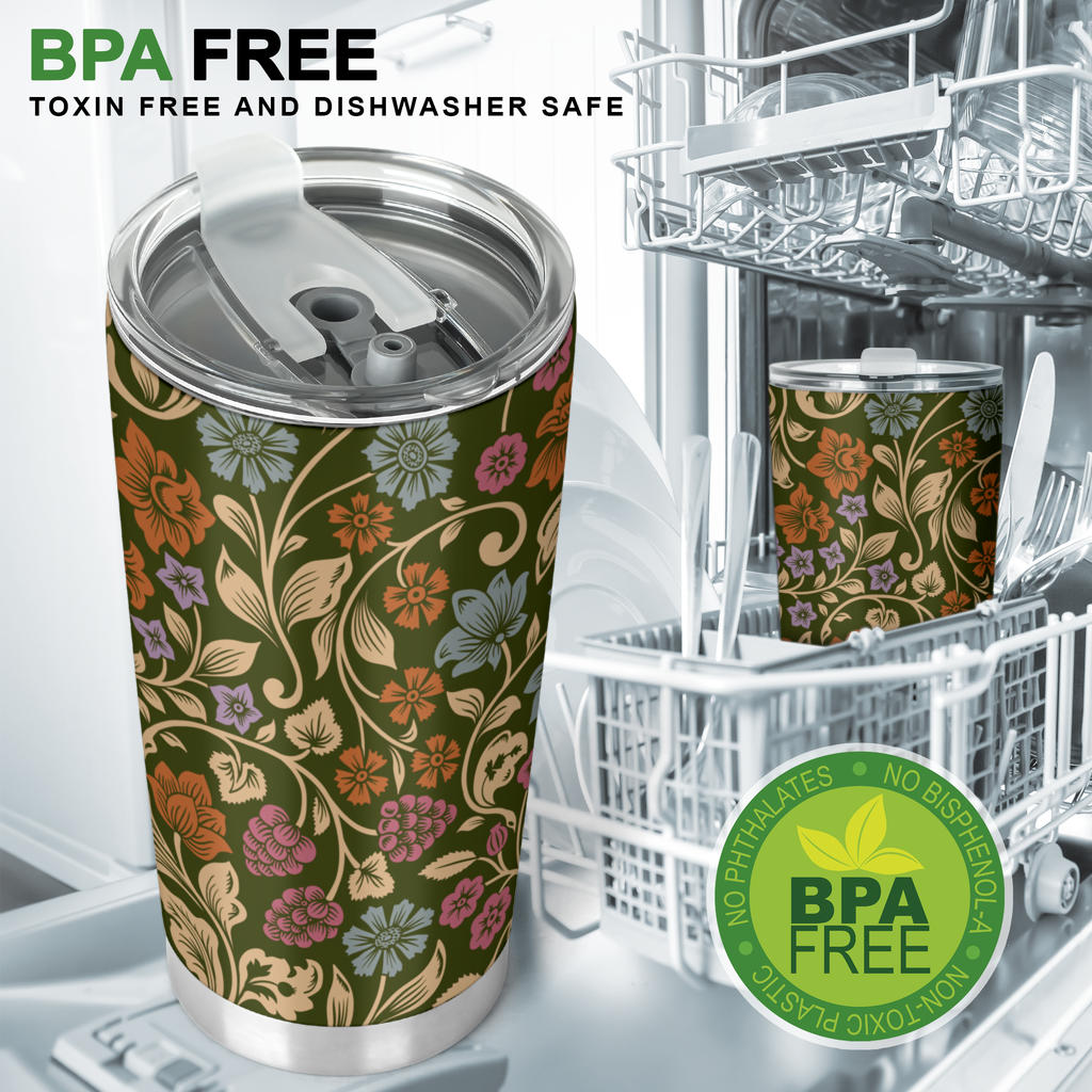 Floral Vintage Print Pattern Tumbler