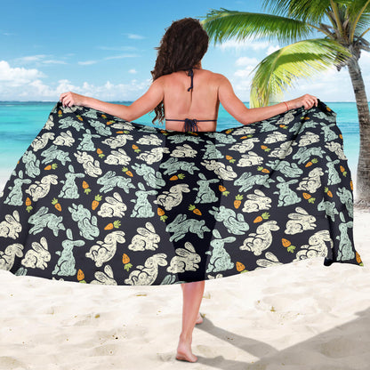 Bunny Pattern Print Design 04 Sarong Pareo Wrap