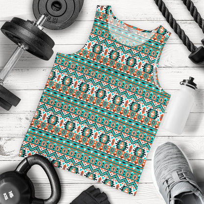 Indian Navajo Ethnic Themed Design Print Men Tank Top