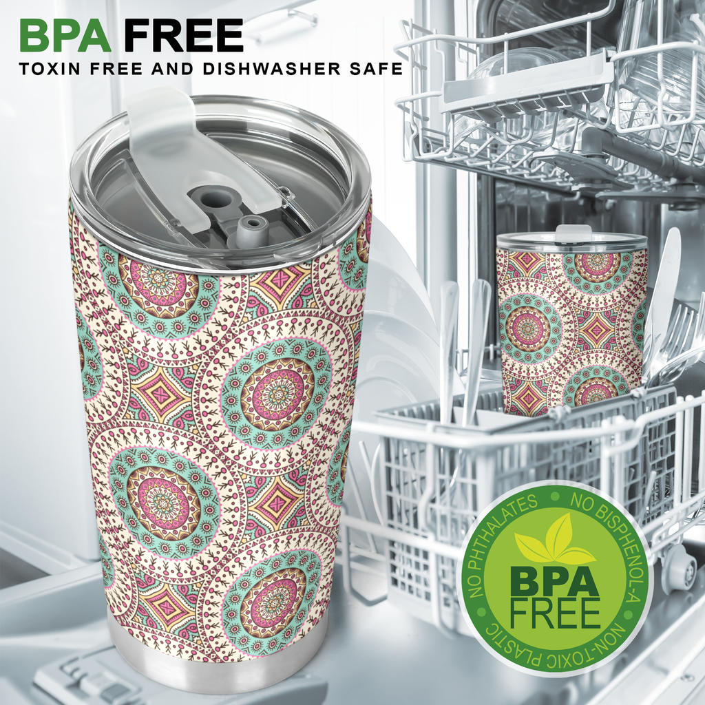 Bohemian Round Style Print Tumbler