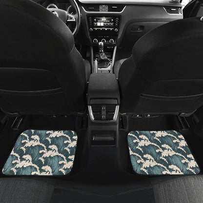 Wave Art Print Car Floor Mats Front Back