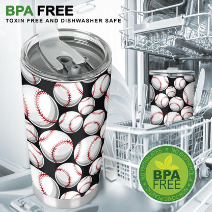 Baseball Black Background Tumbler