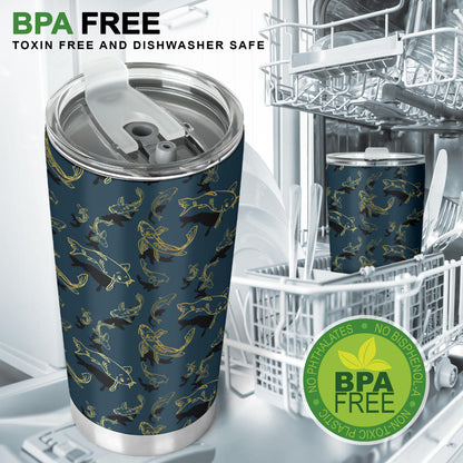 Koi Carp Gold Design Themed Print Tumbler