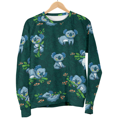 Koala Blue Design Print Men Long Sleeve Sweatshirt