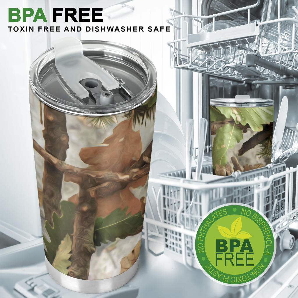 Camo Realistic Tree Forest Print Tumbler