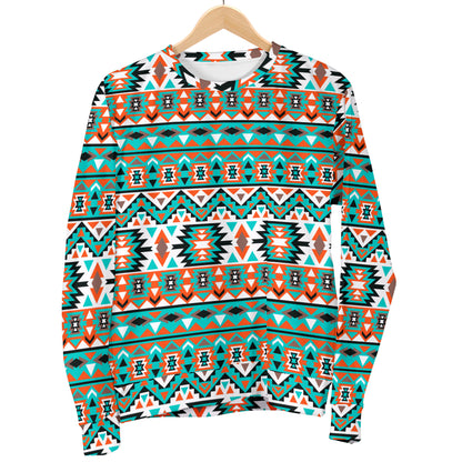 Indian Navajo Ethnic Themed Design Print Men Long Sleeve Sweatshirt