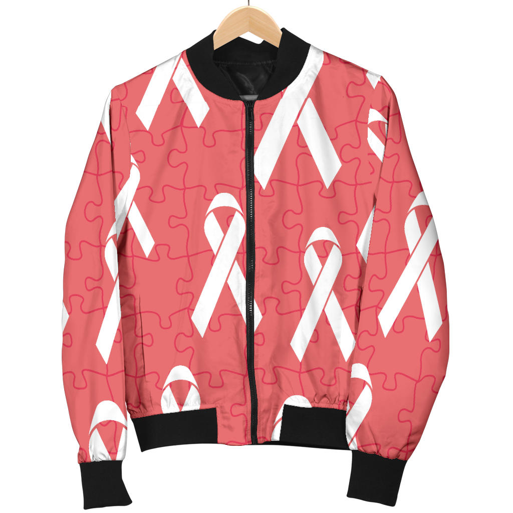 Autism Awareness Ribbon Design Print Men Bomber Jacket
