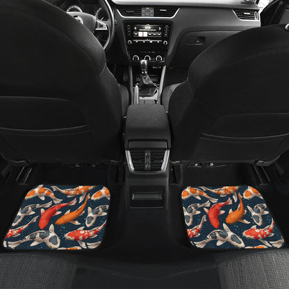 Koi Carp Cute Design Themed Print Car Floor Mats Front Back
