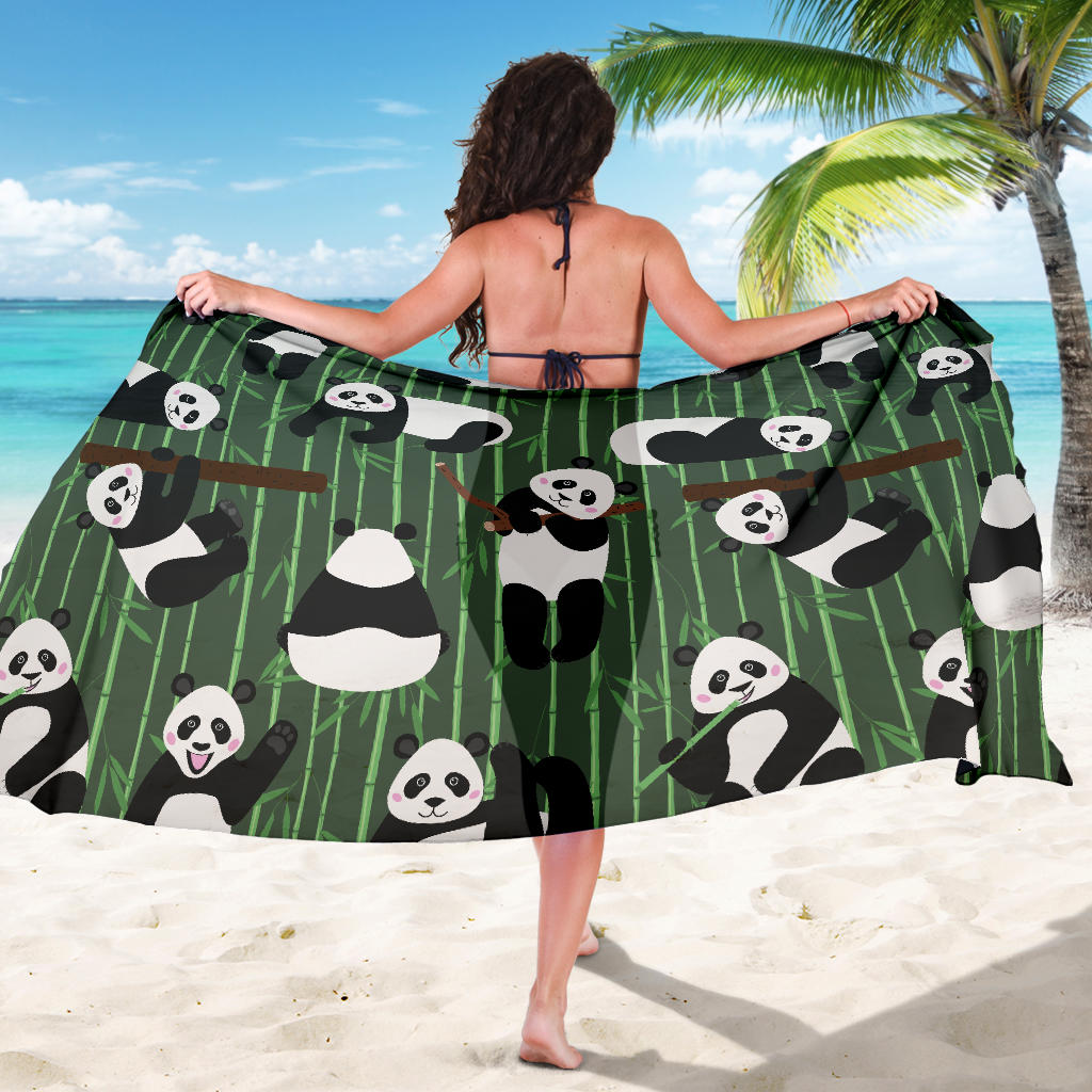 Panda Pattern Print Design A04 Sarong Pareo Wrap
