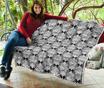 Lotus Mandala Print Pattern Quilt Bedspread