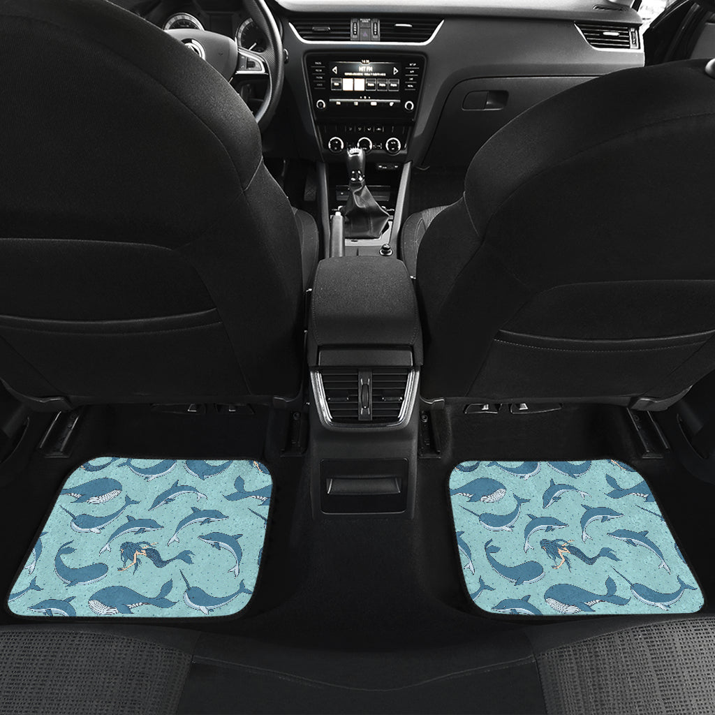 Narwhal Themed Print Car Floor Mats Front Back
